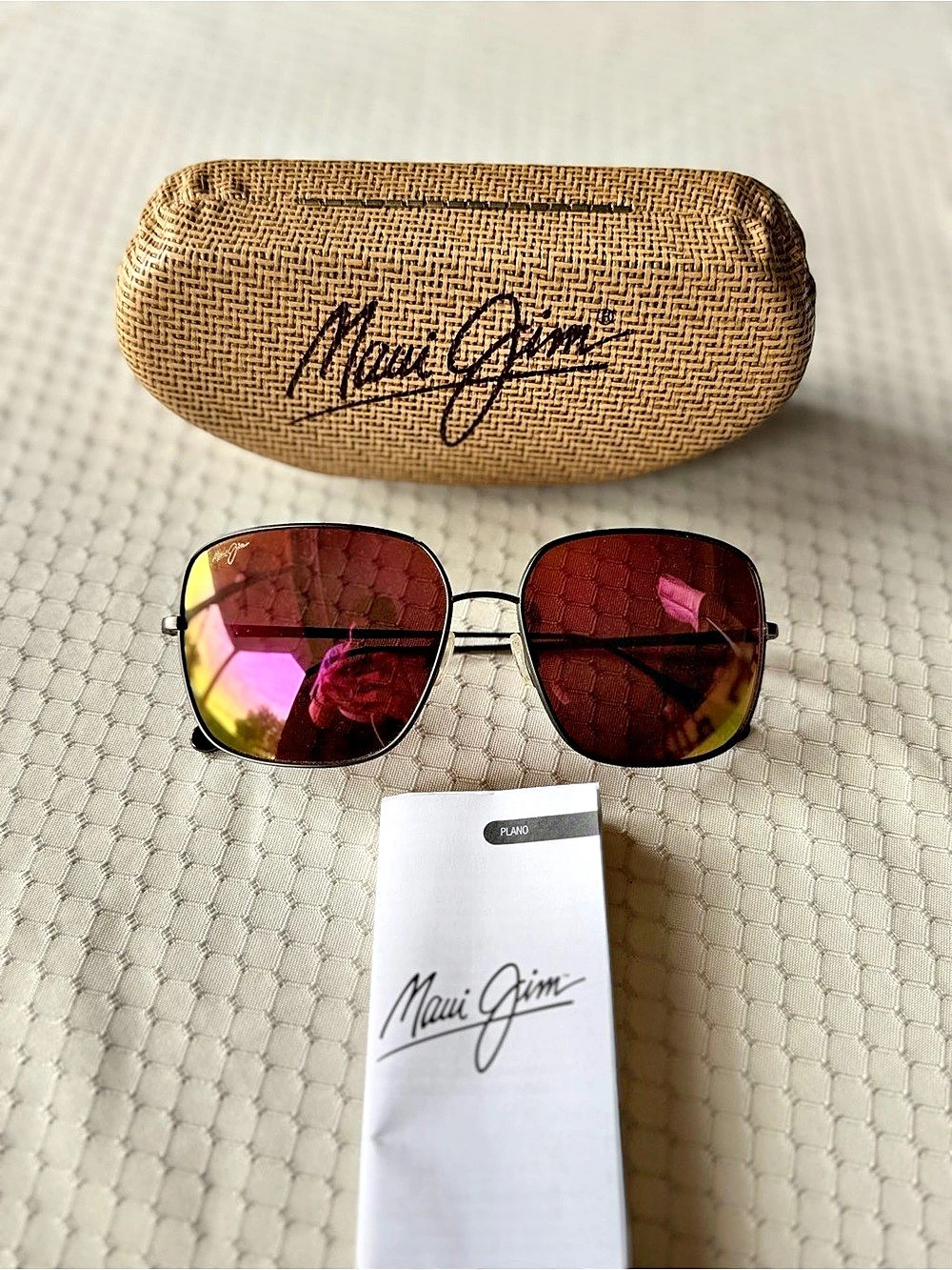 Maui Jim Kahuna Titanium Sunglasses in Brown & Pink